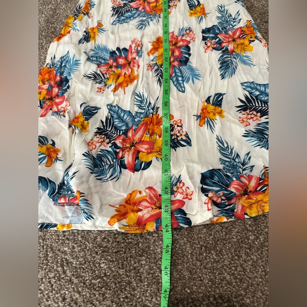Emory Park Blue and Orange Hawaiian Patterned midi slip dress. - Picture 12 of 13